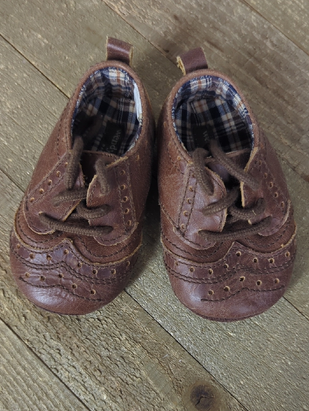 Wendy Belissimo Leather Classic Brown Baby Brogue Shoes - Picture 5 of 8